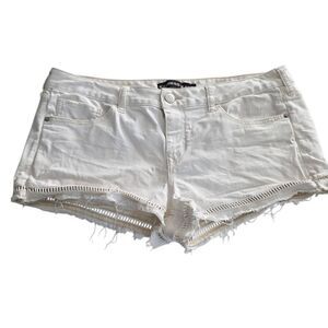 Express Jeans Women's Size 14 White Denim Cutoff Shorts